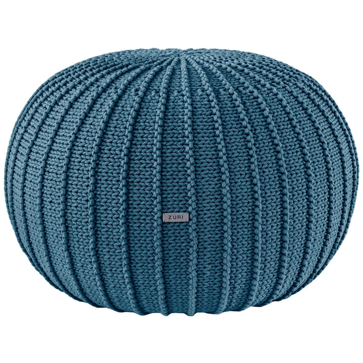 Knitted pouffe, Large | PETROL - Zuri House
