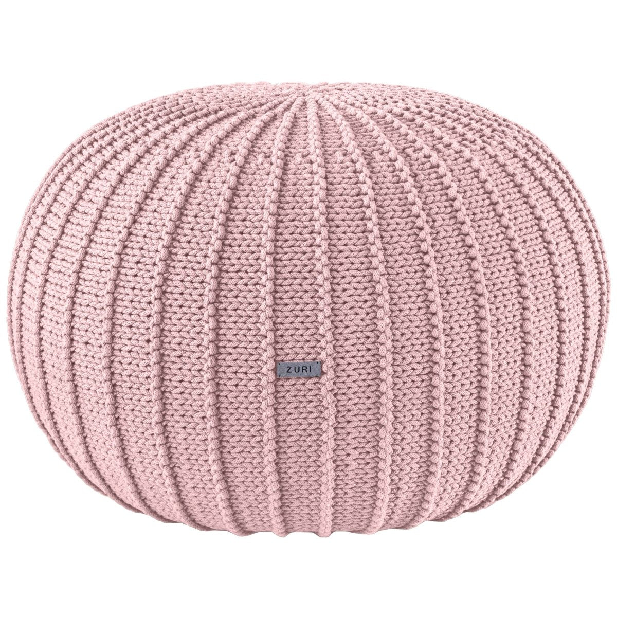 Knitted pouffe, Large | POWDER PINK - Zuri House