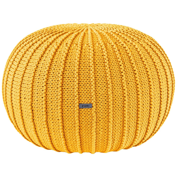 Knitted pouffe, Large | YELLOW | R2G - Zuri House