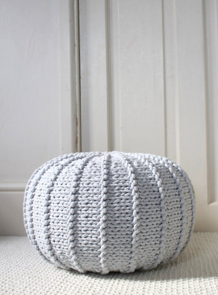 Knitted pouffe LIGHT GREY - Zuri House
