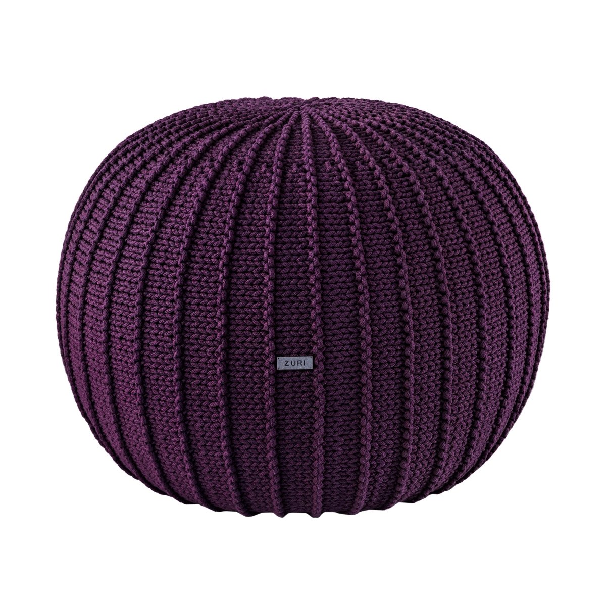 Knitted pouffe, Medium | AUBERGINE - Zuri House