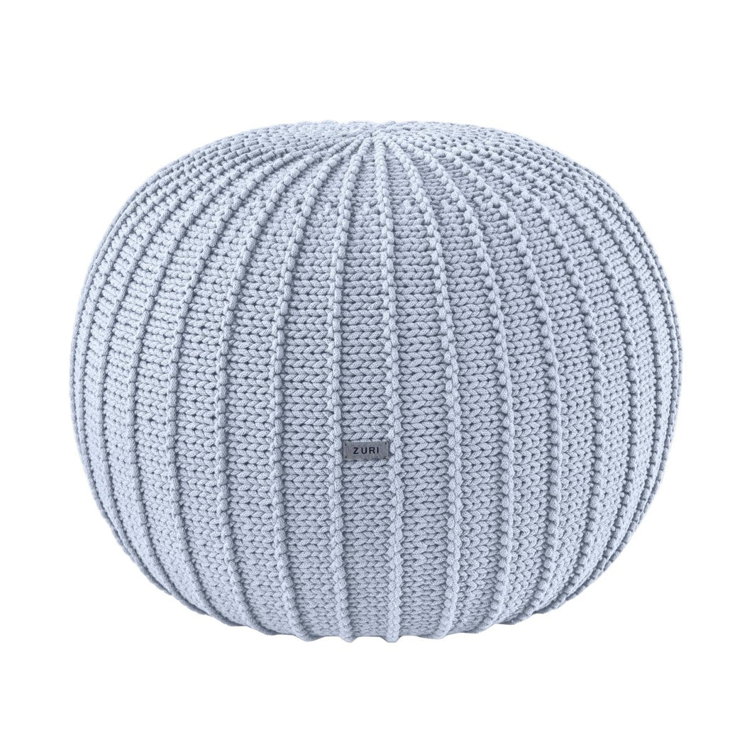 Knitted pouffe, Medium | BABY BLUE - Zuri House