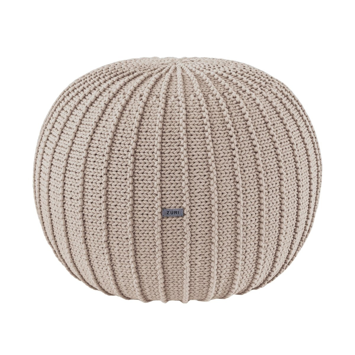 Knitted pouffe, Medium | BEIGE - Zuri House