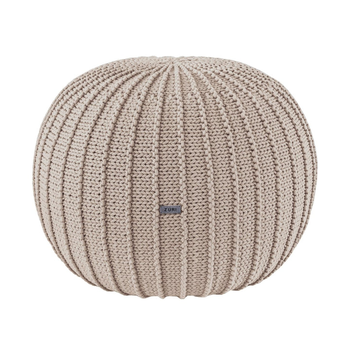 Knitted pouffe, Medium | BEIGE - Zuri House