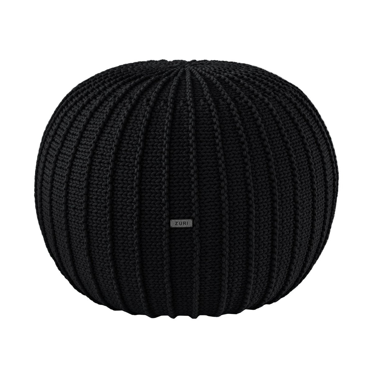 Knitted pouffe, Medium | BLACK - Zuri House