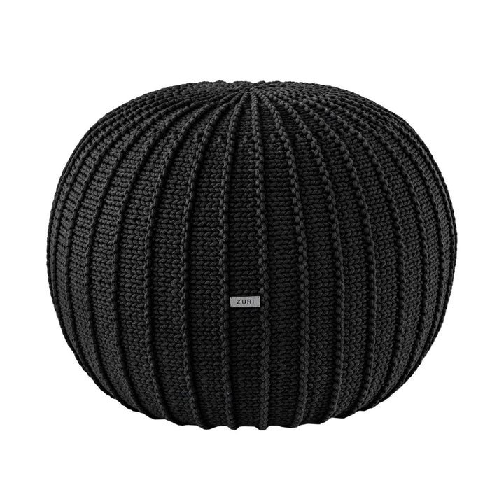 Knitted pouffe, Medium | CHARCOAL - Zuri House
