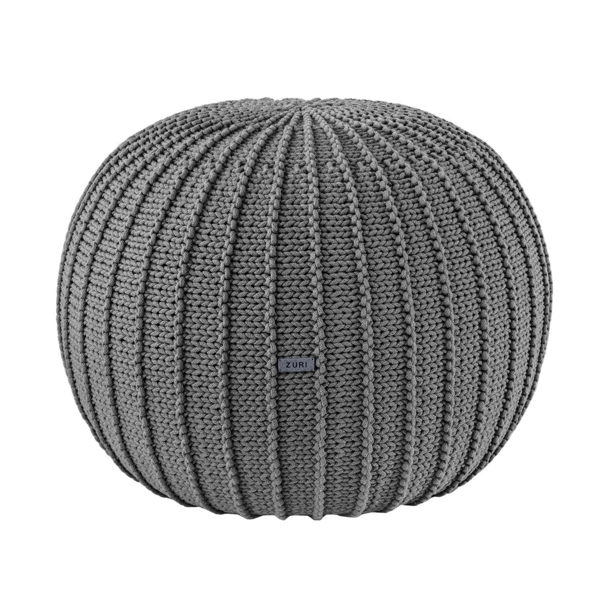 Knitted pouffe, Medium | DARK GREY - Zuri House