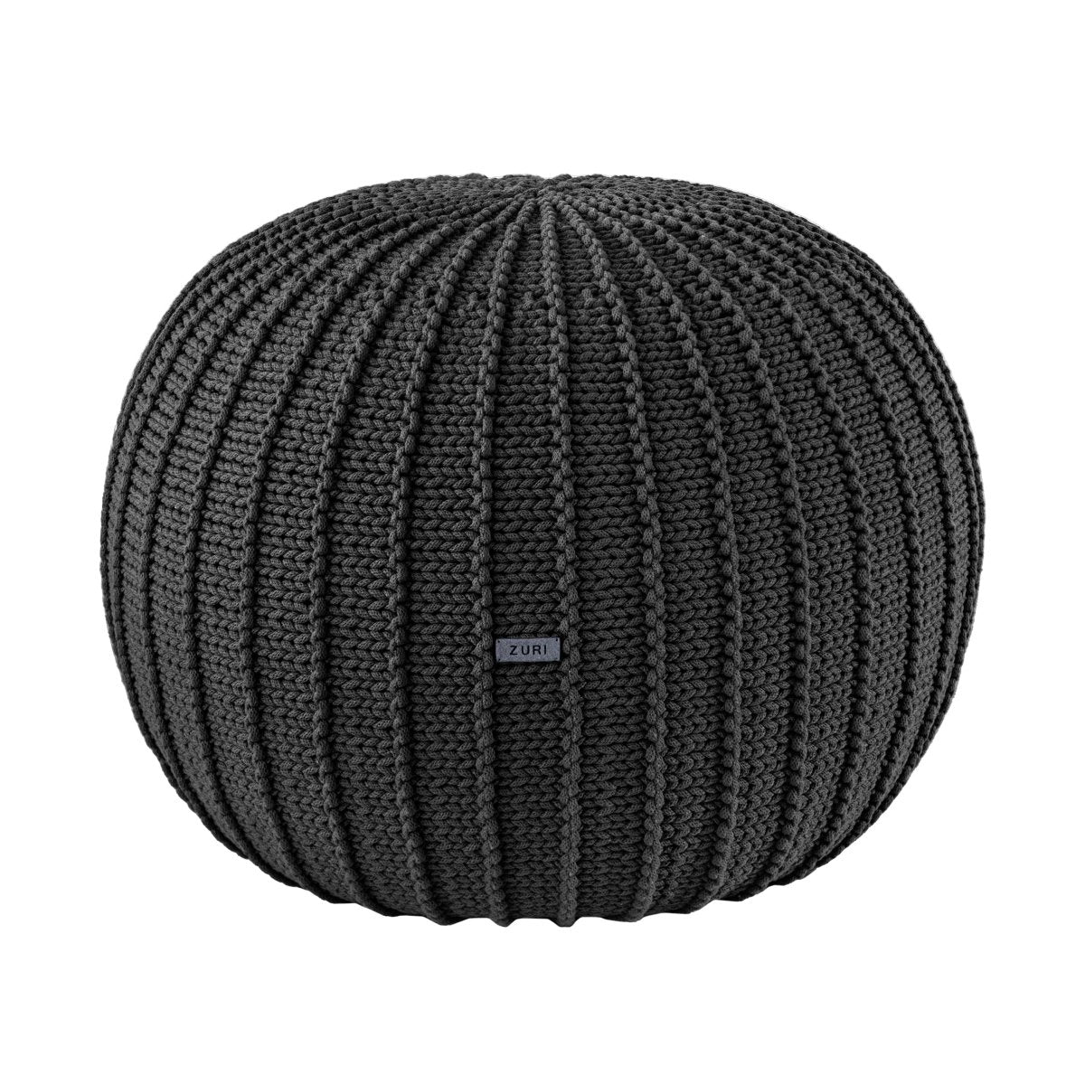 Knitted pouffe, Medium | GRAPHITE - Zuri House