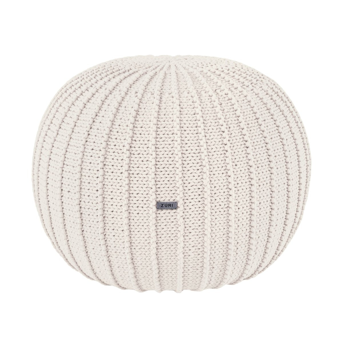 Knitted pouffe, Medium | IVORY - Zuri House