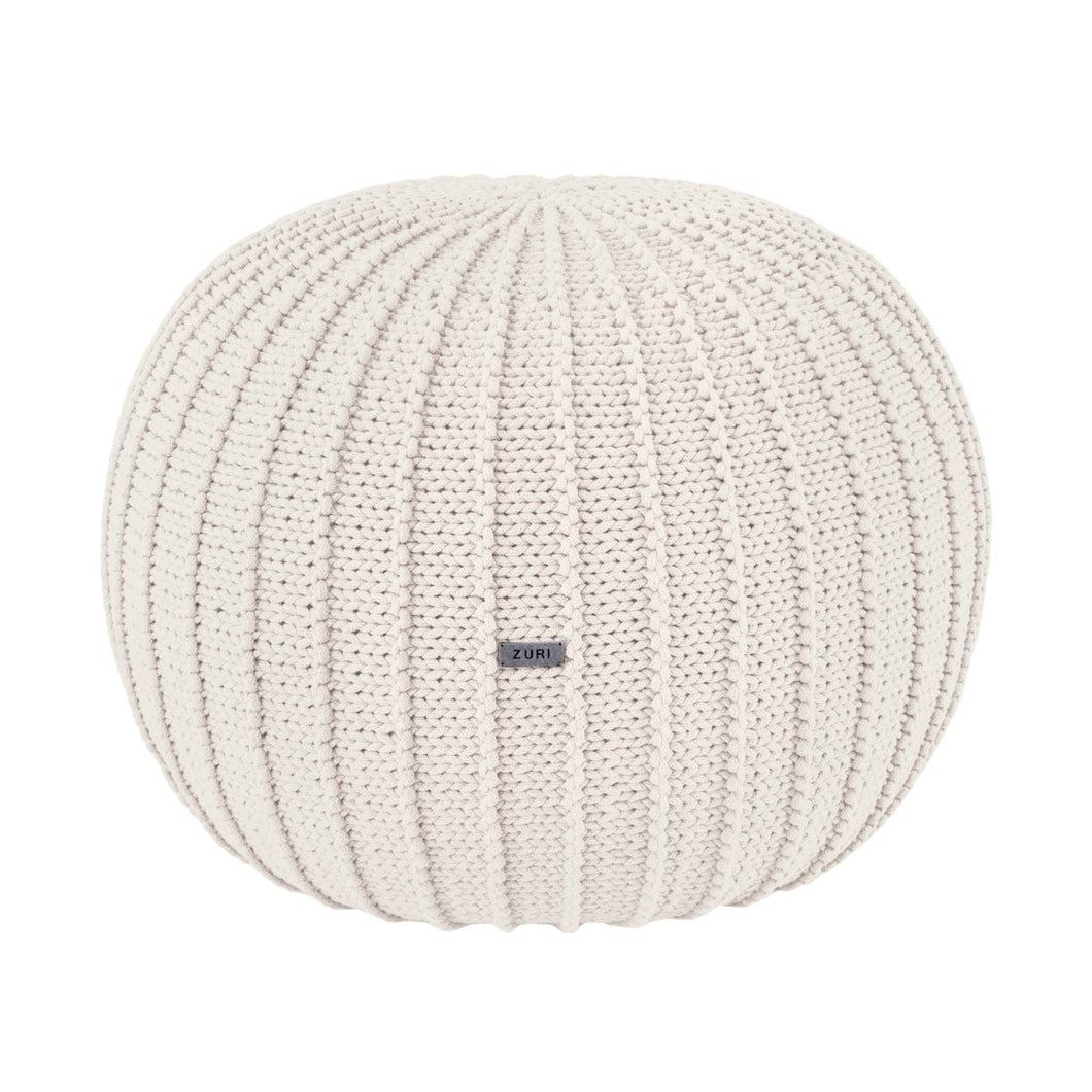 Knitted pouffe, Medium | IVORY - Zuri House