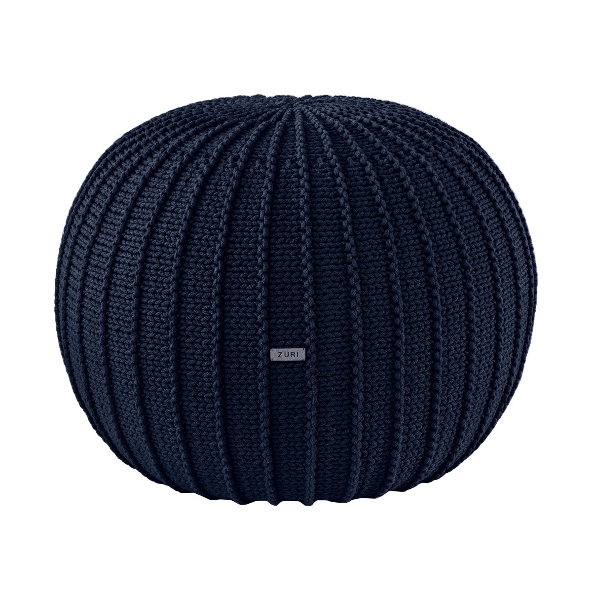 Knitted pouffe, Medium | NAVY BLUE - Zuri House