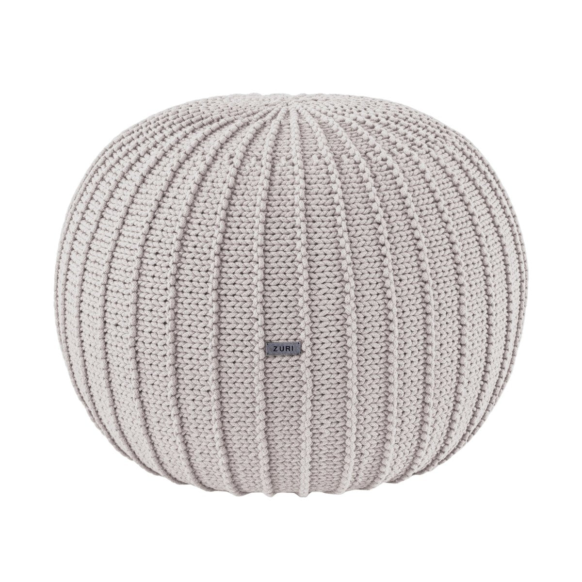 Knitted pouffe, Medium | OATMEAL - Zuri House