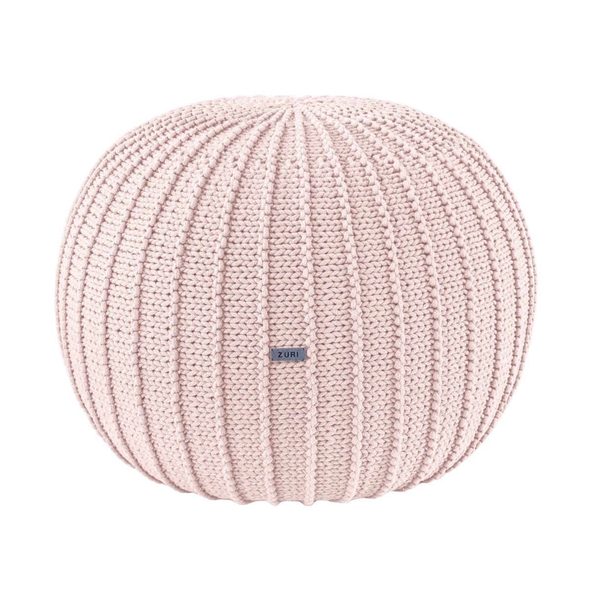 Knitted pouffe, Medium | PALE PINK - Zuri House