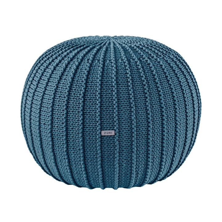 Knitted pouffe, Medium | PETROL - Zuri House