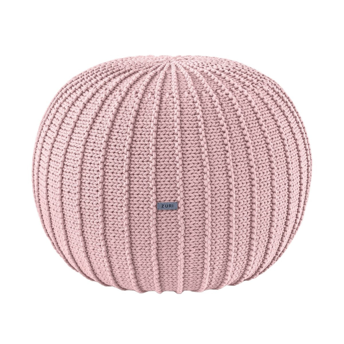 Knitted pouffe, Medium | POWDER PINK - Zuri House