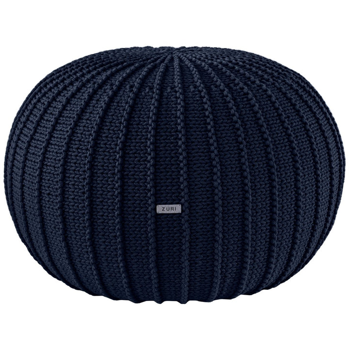 Knitted pouffe | NAVY BLUE - Zuri House