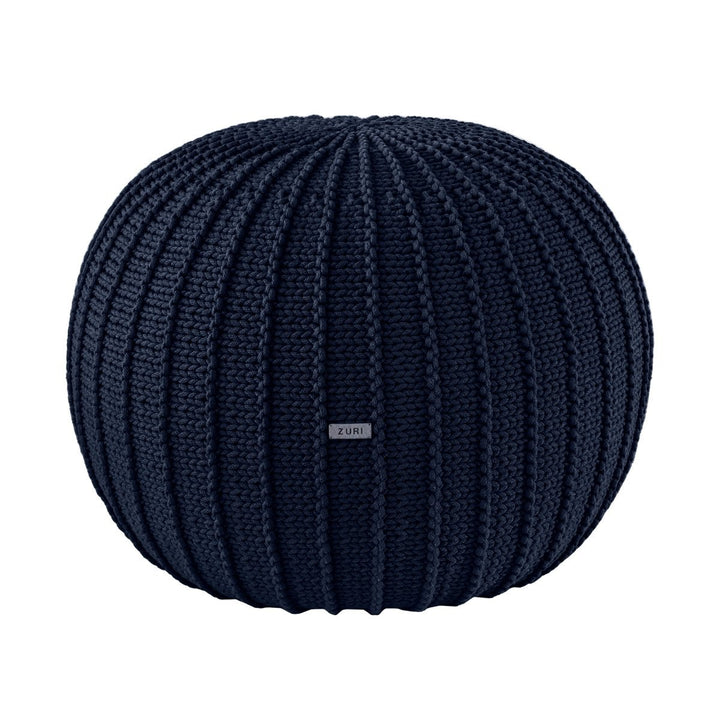 Knitted pouffe | NAVY BLUE - Zuri House