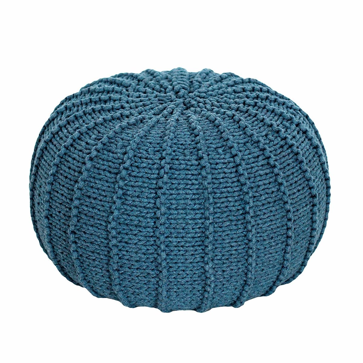 Knitted pouffe | PETROL - Zuri House