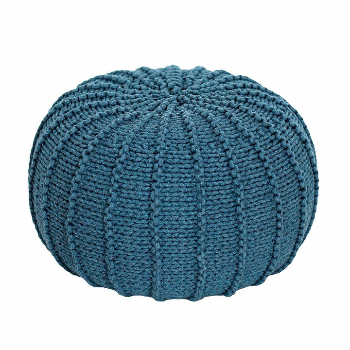 Knitted pouffe | PETROL - Zuri House