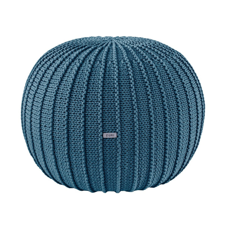 Knitted pouffe | PETROL - Zuri House