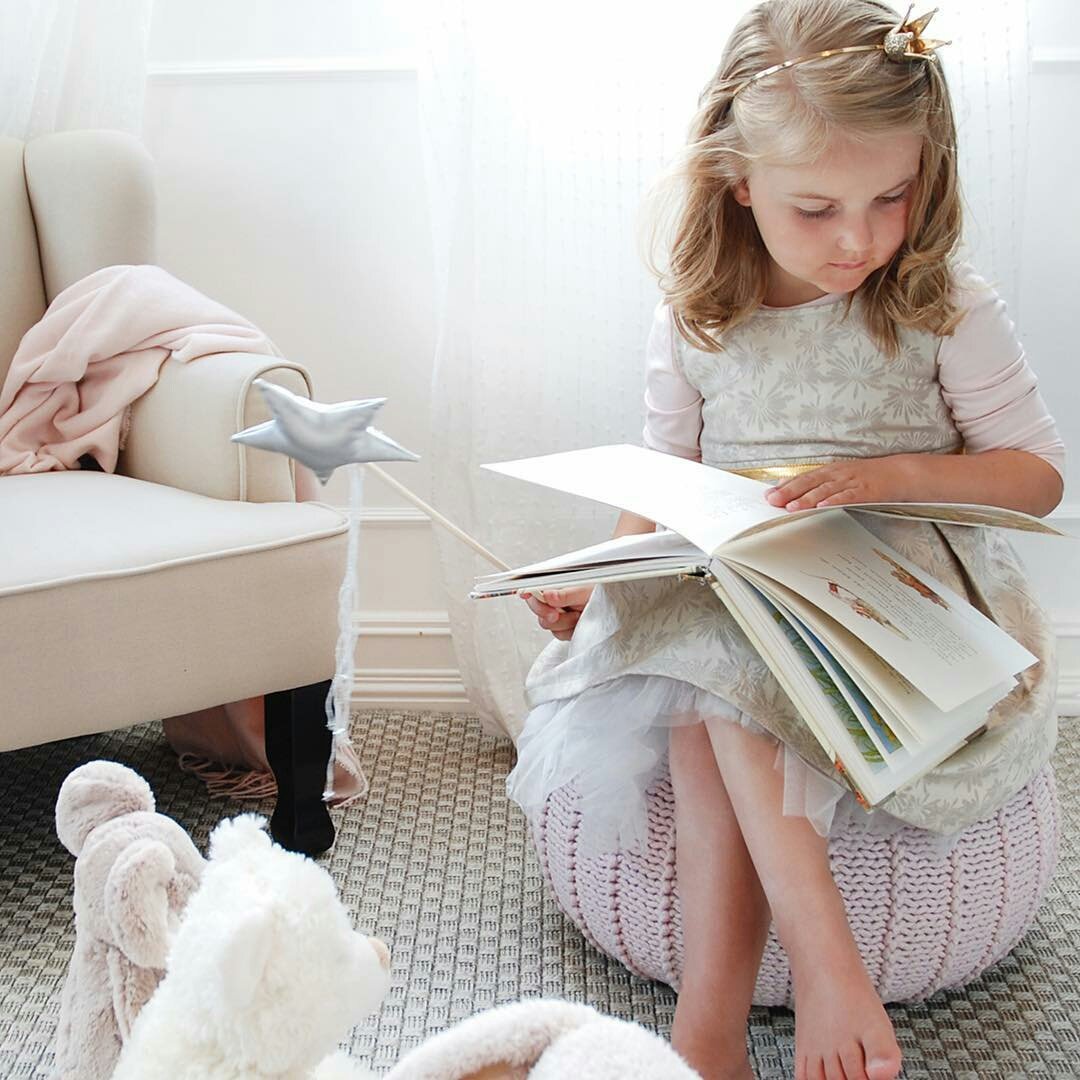 Knitted pouffe POWDER PINK - Zuri House