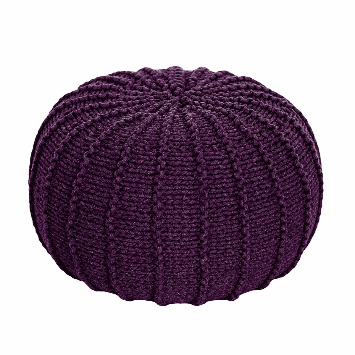 Knitted pouffe, Small | AUBERGINE - Zuri House