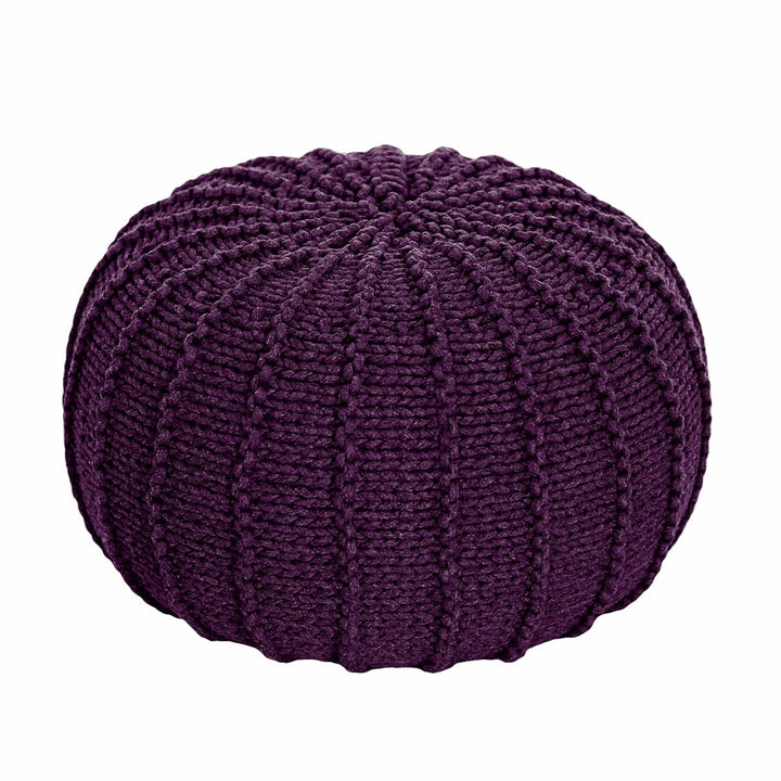 Knitted pouffe, Small | AUBERGINE - Zuri House