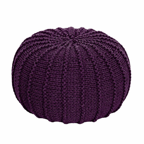Knitted pouffe, Small | AUBERGINE - Zuri House