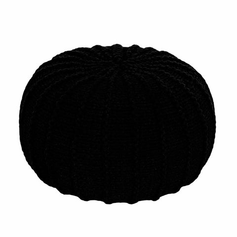 Knitted pouffe, Small | BLACK - Zuri House
