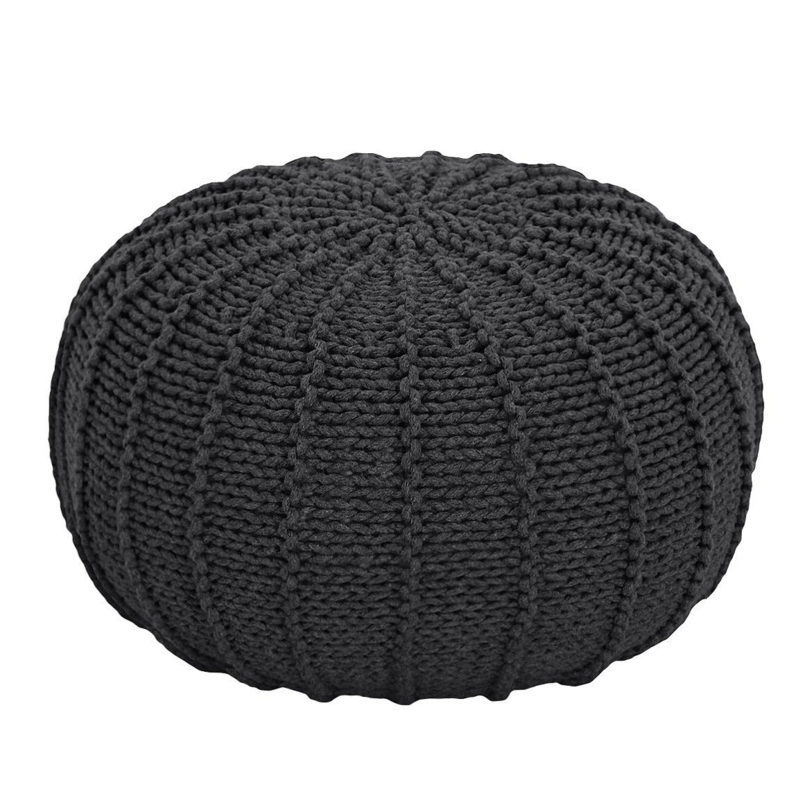 Knitted pouffe, Small | CHARCOAL | R2G - Zuri House