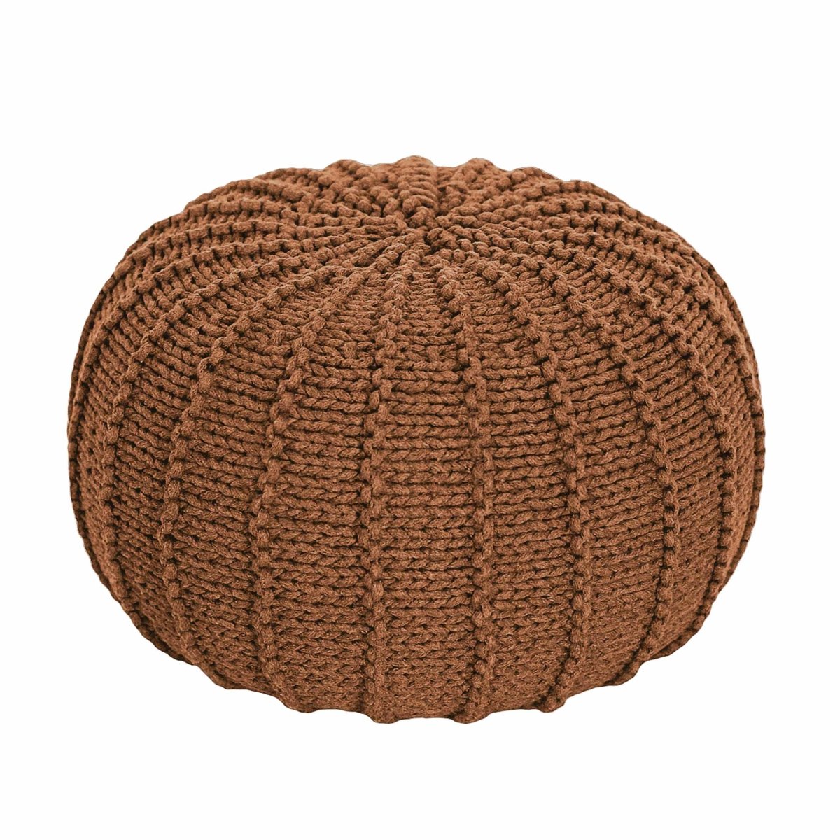 Knitted pouffe, Small | CINNAMON - Zuri House