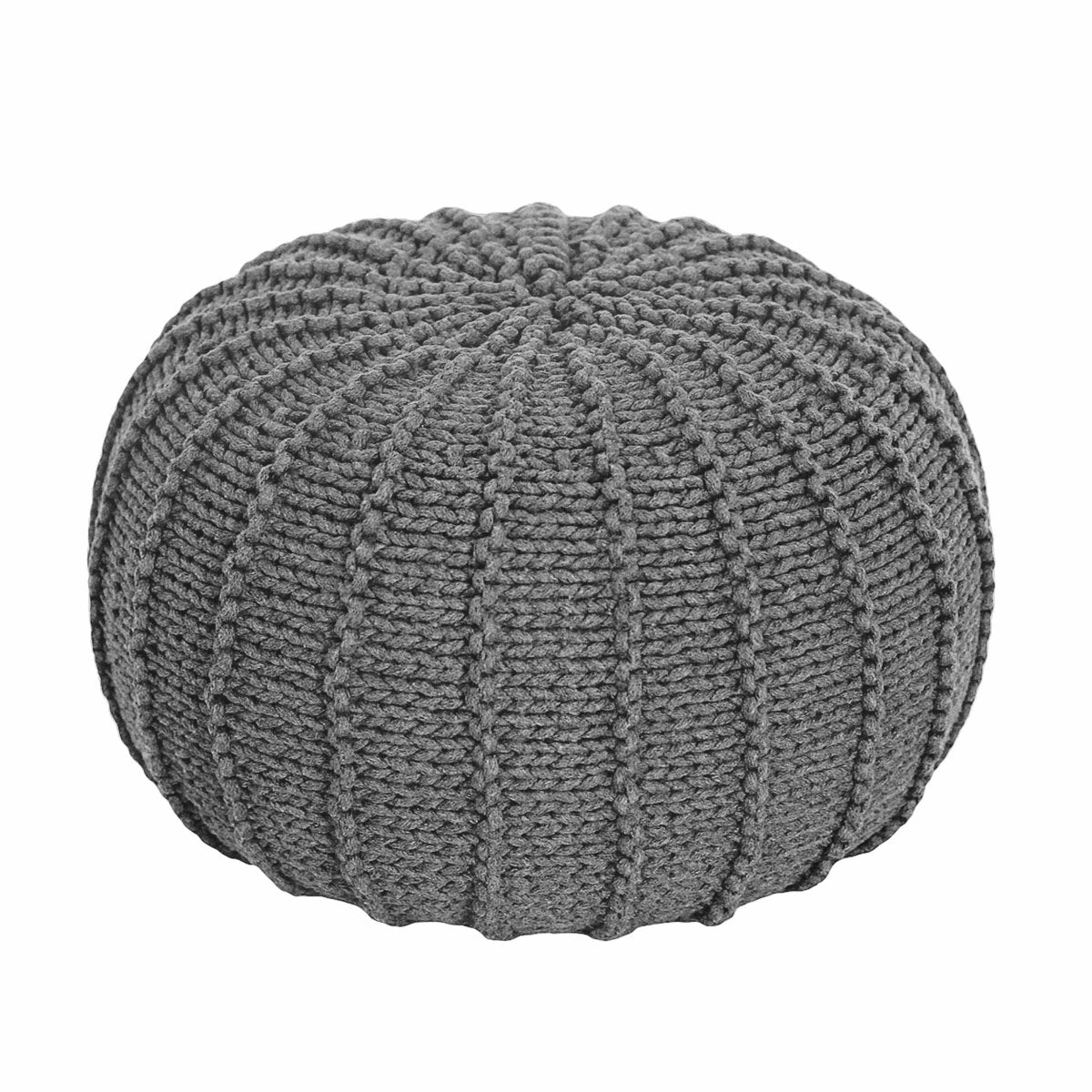 Knitted pouffe, Small | DARK GREY - Zuri House