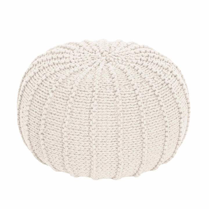 Knitted pouffe, Small | IVORY - Zuri House
