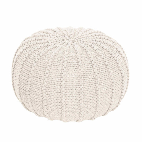 Knitted pouffe, Small | IVORY - Zuri House
