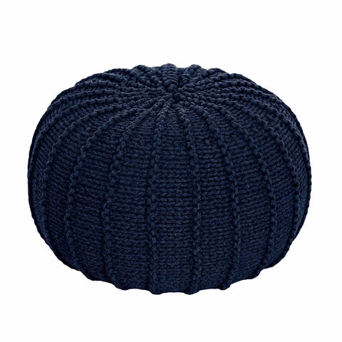 Knitted pouffe, Small | NAVY BLUE - Zuri House