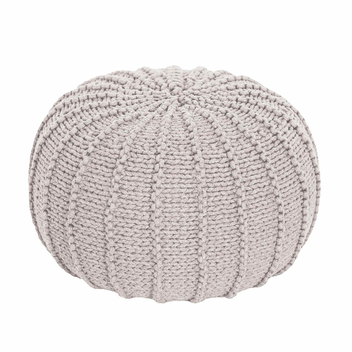 Knitted pouffe, Small | OATMEAL - Zuri House