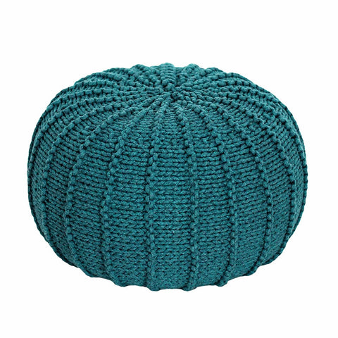 Knitted pouffe, Small | OCEAN BLUE - Zuri House