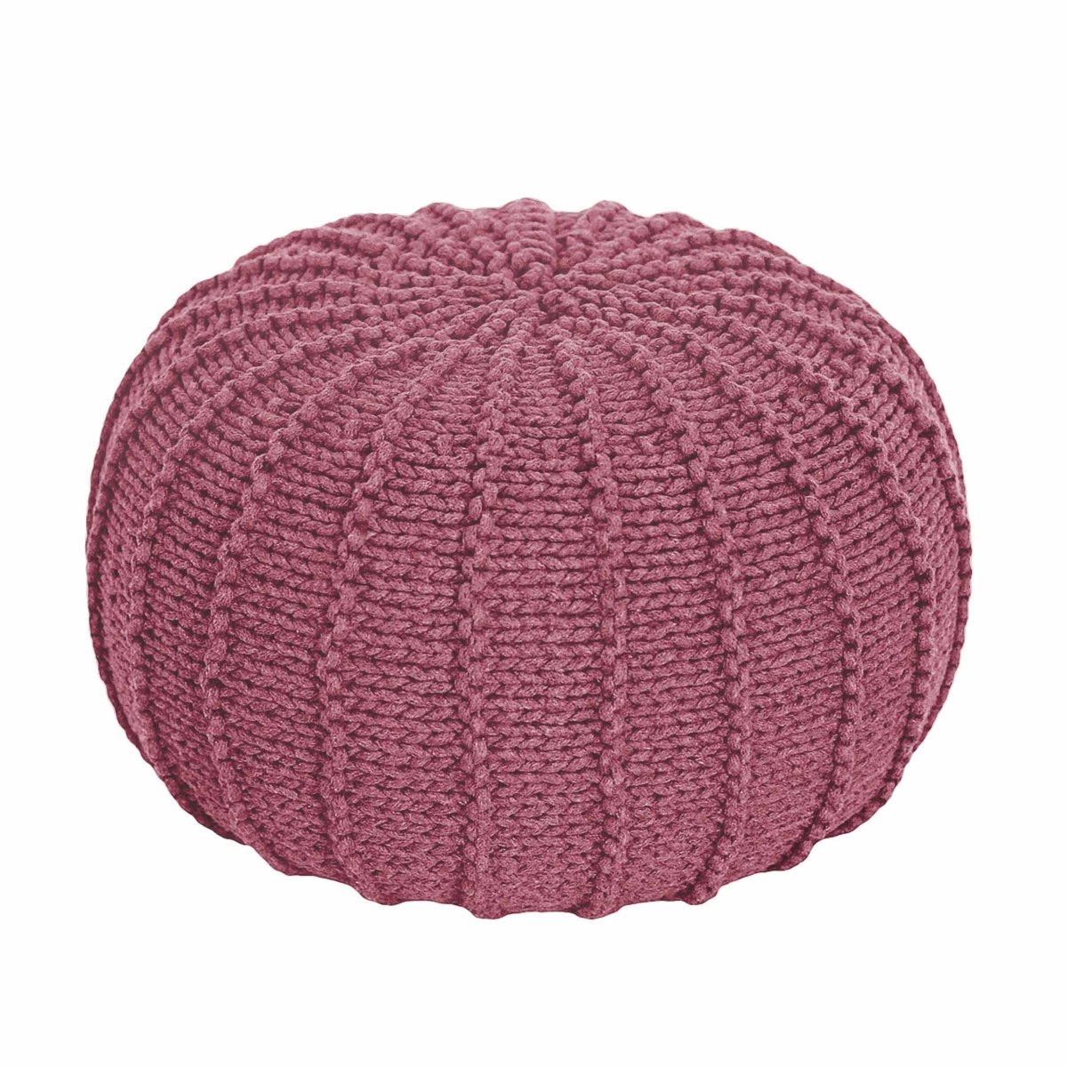 Knitted pouffe, Small | OLD ROSE - Zuri House