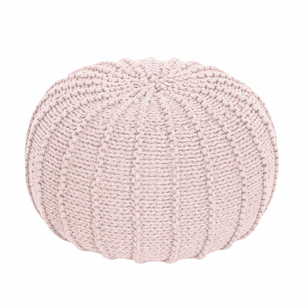 Knitted pouffe, Small | PALE PINK - Zuri House
