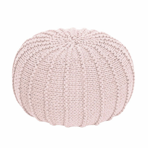 Knitted pouffe, Small | PALE PINK - Zuri House