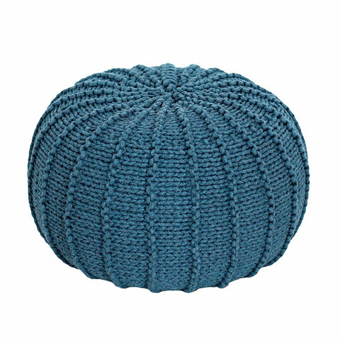 Knitted pouffe, Small | PETROL - Zuri House