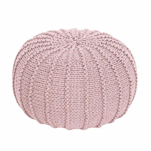 Knitted pouffe, Small | POWDER PINK - Zuri House