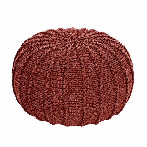 Knitted pouffe, Small | TERRACOTTA - Zuri House