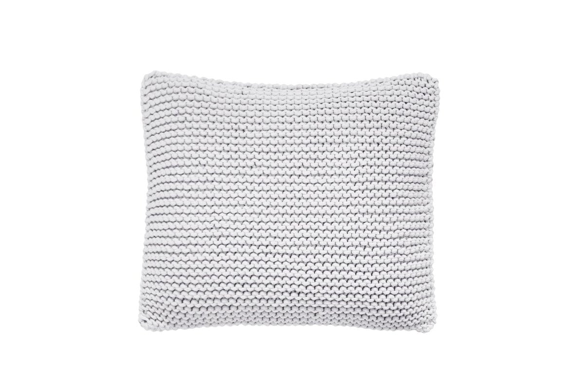 Knitted square cushion | LIGHT GREY | SET OF TWO 45x45cm - Zuri House