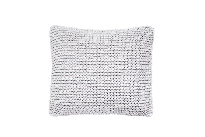 Knitted square cushion | LIGHT GREY | SET OF TWO 45x45cm - Zuri House