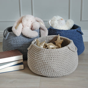 Medium cotton basket DARK GREY - Zuri House