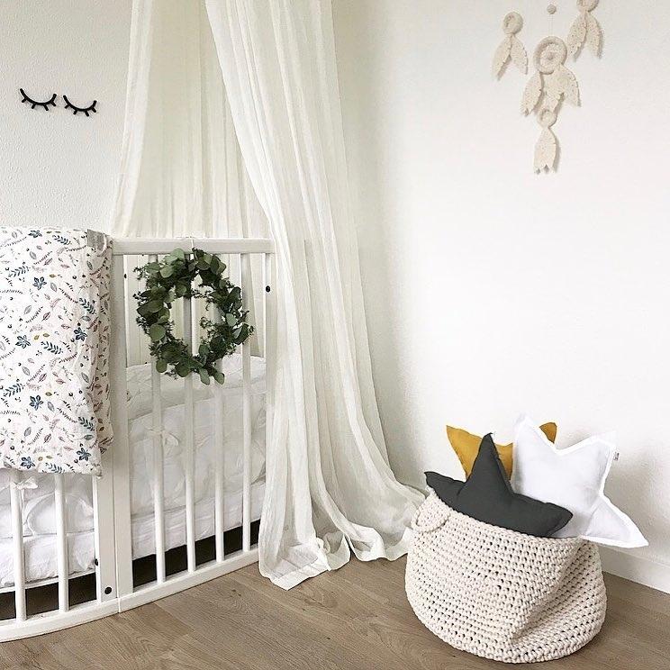 white crochet storage basket