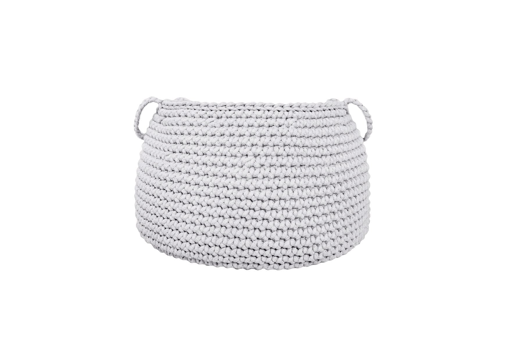 crochet cotton basket LIGHT GREY - Zuri House