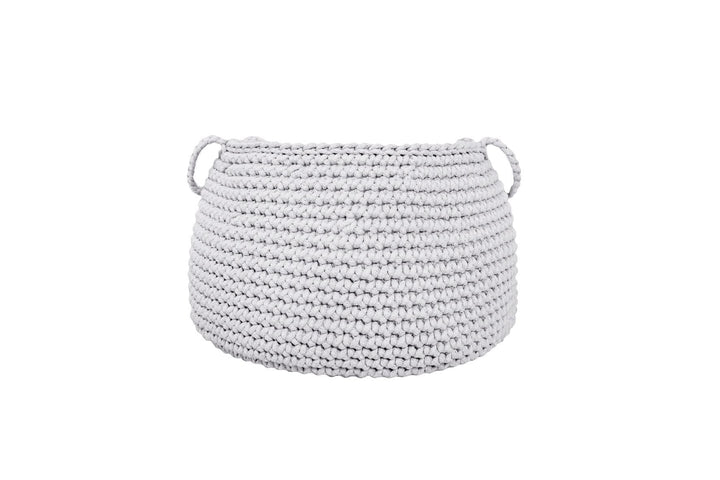crochet cotton basket LIGHT GREY - Zuri House