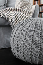 Medium knitted pouffe DARK GREY - Zuri House